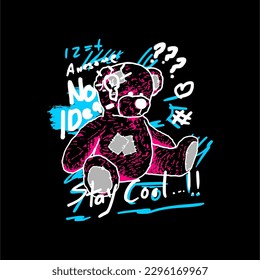 no idea bear abstract street style vintage
