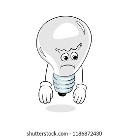 No idea creative crisis bulb went out concept cartoon style. Vector illustration
