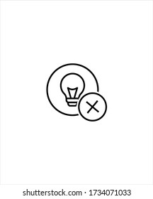 no hay icono de idea, icono de mejor línea vector.