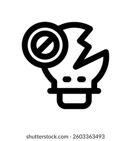 no idea line icon. Clean and minimalist vector icon for websites, mobile apps, presentations, and logos. Fully scalable and customizable for any project.