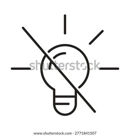 No idea line icon with crossed out light bulb