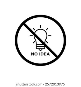 No Idea sign vector in black colors