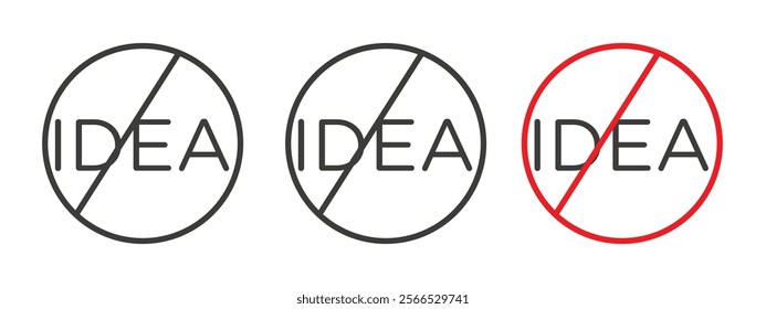 No Idea signs collection for website design, app, UI design.