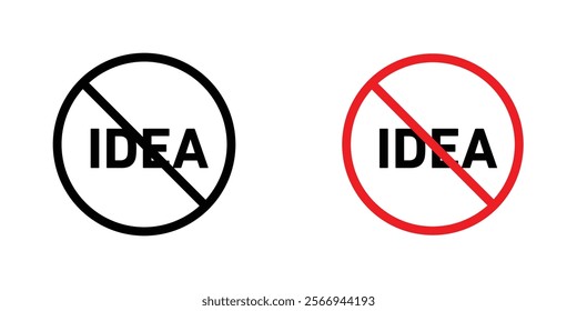 No Idea signs. vector signs set