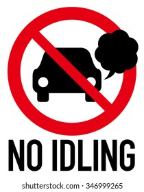 no idling or idle reduction sign, vector illustration
