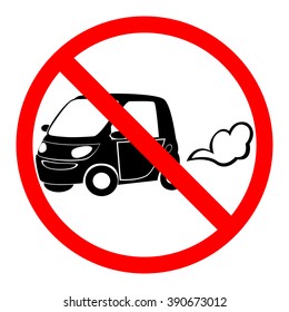 no idling or idle reduction sign, vector illustration