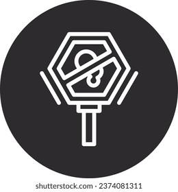 No idling Inverted Circle Design Icon