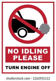 No Idling Sign Stock Vector (Royalty Free) 1262931112 | Shutterstock