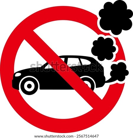 No idling sign isolated on white background