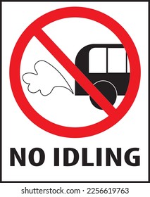 No idling sign vector red color