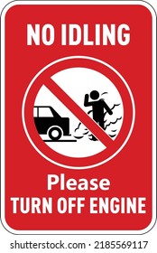 No Idling Turn Off Engine Sign Stock Vector (Royalty Free) 2185569117 ...