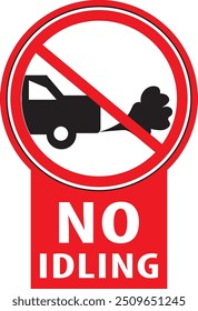 No idling turn off your engine warning sign notice vector