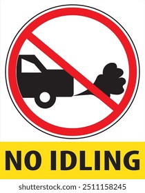 No idling turn off your engine warning sign notice vector