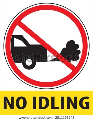 No idling turn off your engine warning sign notice vector