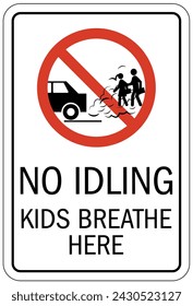 No idling warning sign and labels