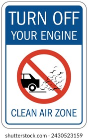 No idling warning sign and labels
