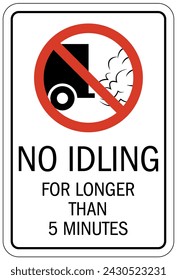 No idling warning sign and labels