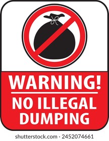 No illegal dumping sign vector