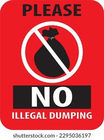 No illegal dumping warning sign vector