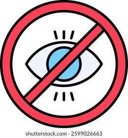 No illegitimate Line vector Icon Design
