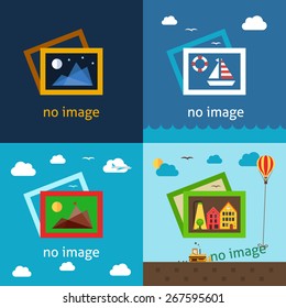 No image creative vector illustrations. Using for decorating empty spaces where image or photo should be.