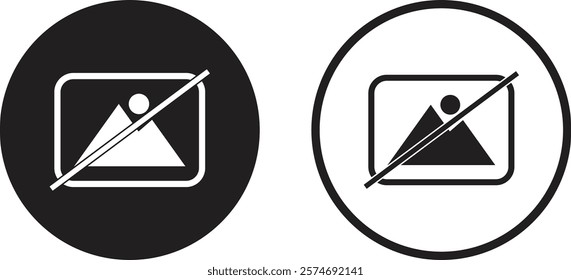 No image icon set in two styles . No picture icon . Vector illustration