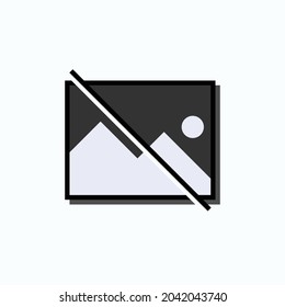 No Image Icon. Without Picture Symbol  - Vector.