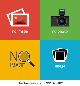 No image signs for web page. Internet icon to indicate the absence of image until it will be downloaded.