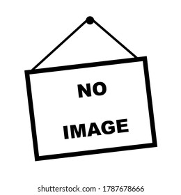 No image vector icon. Black and white pictogram indicating the absence of a picture.