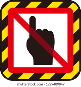 No index finger pointing sign isolated vector illustration