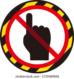 No index finger pointing sign isolated vector illustration
