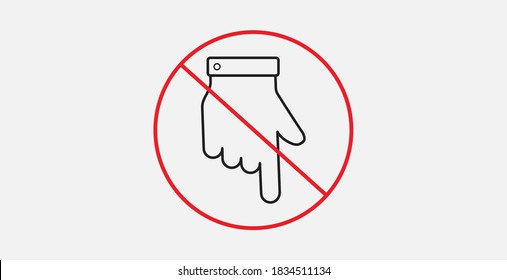 No index finger pointing vector icon. Flat No index finger symbol. No touch using index finger. Vector illustration icon.