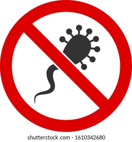 No infection vector icon. Flat No infection symbol is isolated on a white background.