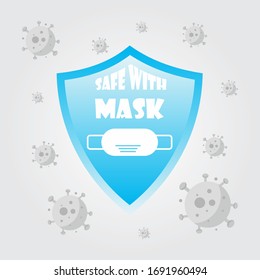 no infection virus wearing face mask icon