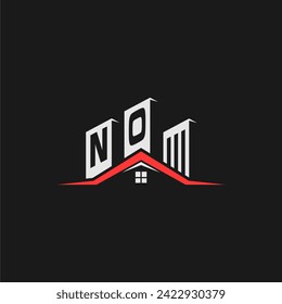 NINGÚN Vector de diseño del logotipo de la casa de la construcción inicial