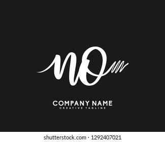 NO Initial Handwriting Logo Template Vector 