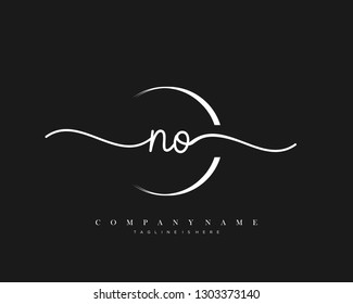 NO initial handwriting logo template vector