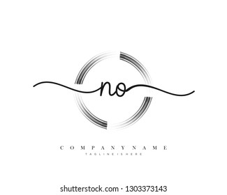 NO initial handwriting logo template vector