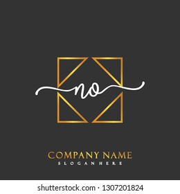 NO Initial Handwriting logo template vector