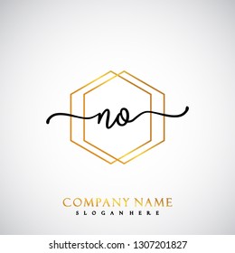 NO Initial Handwriting logo template vector