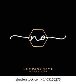 NO Initial handwriting logo template