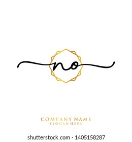 NO Initial handwriting logo template