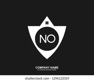 NO Initial letter geometric logo vector