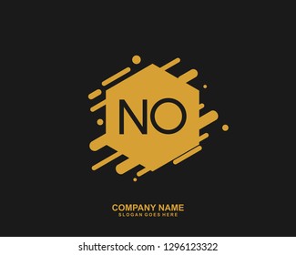 NO Initial letter geometric logo vector