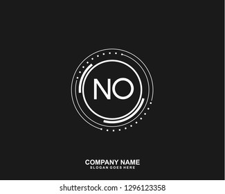 NO Initial letter geometric logo vector