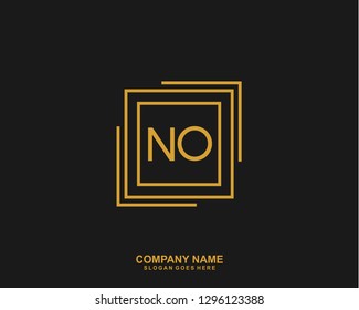 NO Initial letter geometric logo vector