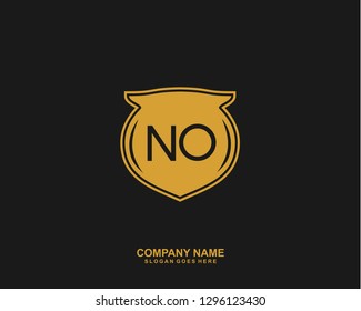 NO Initial letter geometric logo vector