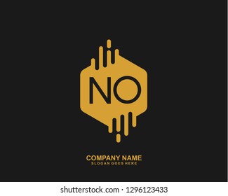 NO Initial letter geometric logo vector