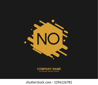 NO Initial letter geometric logo vector