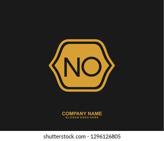NO Initial letter geometric logo vector